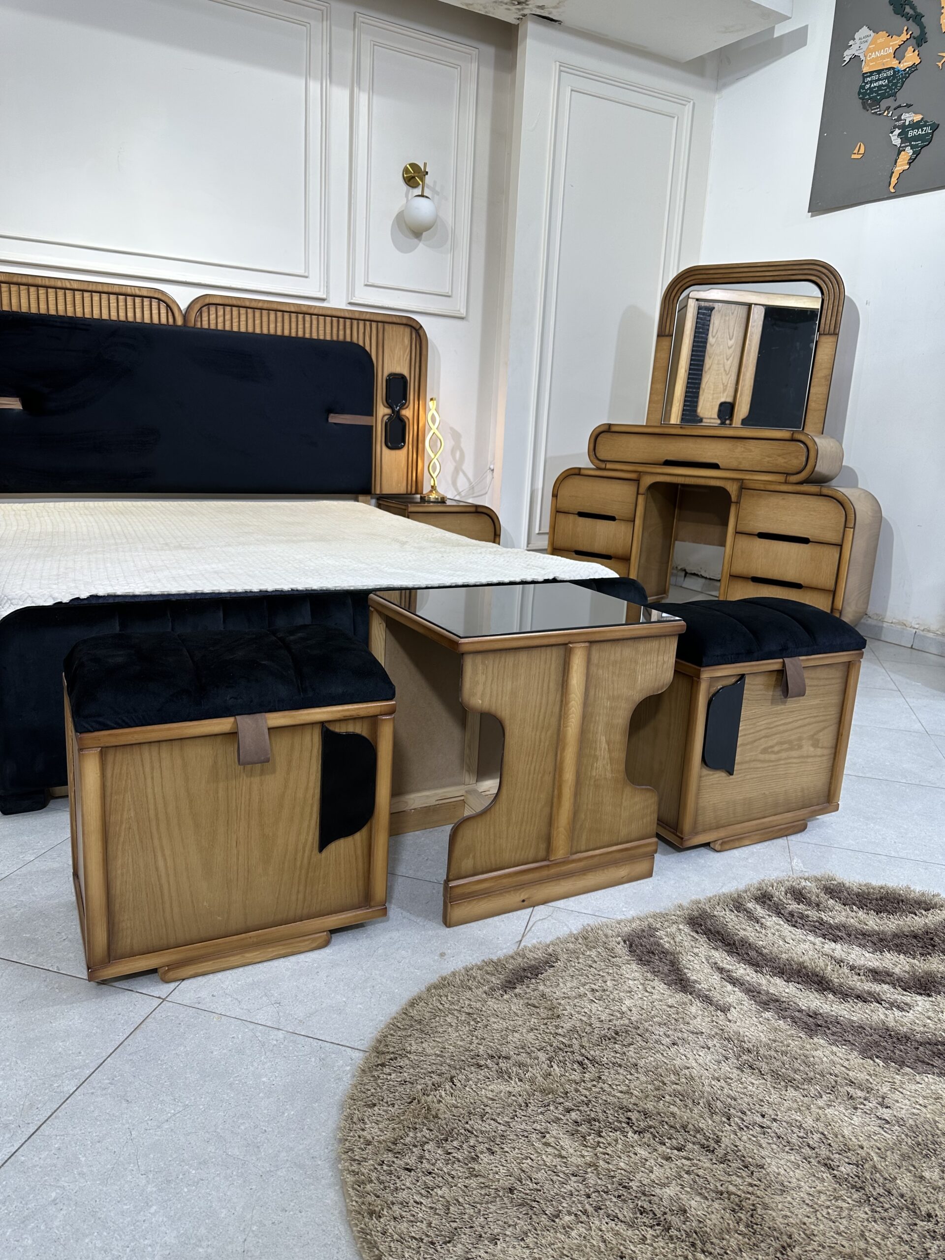 غرفة نوم موديل التميز Chambre a Coucher Modele Excellence Marron - الصورة 15